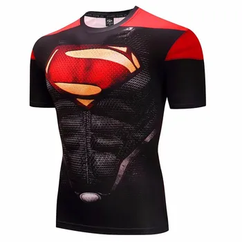 Fitness Compresie Camasa Barbati Anime Culturism Rashgarda rashguard MMA topuri tricouri 3D Superman Punisher T Shirt t-Shirt, tricou