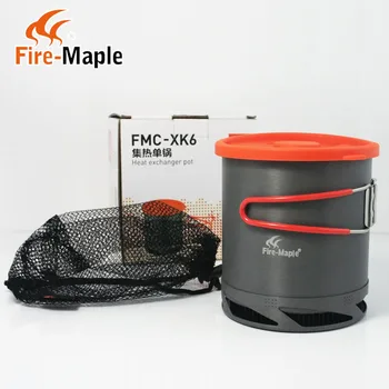 FMC-XK6 Foc de Arțar în aer liber, Drumetii Gatit Schimbător de Căldură Vas de Cana de Camping, Picnic Ceainic de Aluminiu Fierbător 190g 1L
