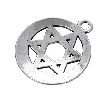 Forma mea 20buc Argint Tibetan Placat cu Hexagrama ebraică Steaua lui David Farmec