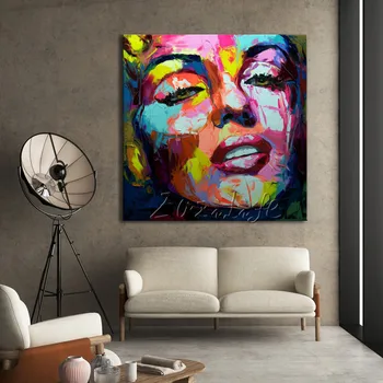 Francoise Nielly Marilyn Monroe portret panza pictura cutit Paleta Fata pictură în Ulei Impasto poza perete pentru camera de zi
