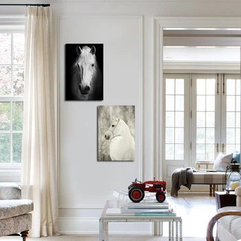 Frumos negru cal alb de perete tablou canvas art animale poze poze panza imaginile pentru camera de zi ieftine panza printuri