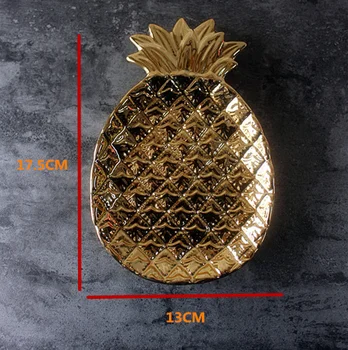 FRUMUSEȚEA PORCI de ZBOR Aur alb de ananas placa ceramica de stocare farfurie platou cu fructe