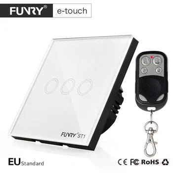 FUNRY Standard UE Touch Comutator ,3 Banda 1 Modul de Control de la Distanță Comutator de Lumină, Inteligent Comutator de Perete,Compatibil Broadlink RM2 RM Pro