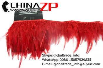 Furnizorul aur CHINAZP Fabrica Ridicata 10yards/lot Vopsite în Roșu de Pui Cocoș Șa Pene Fringe Trim