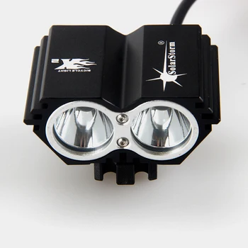 Furtuna solara 10000Lm 2x XM-L2 LED-uri Față de biciclete Biciclete Lumina Reîncărcabilă Faruri Cu 6400mAh Acumulator+Bentita+Incarcator