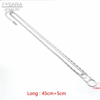 FYSARA Brand Doi Cerc Stratificat Colier Pentru Femei Bijuterii Gol Rotund Pandantiv Colier din Otel Inoxidabil Simplu Clavice Colier