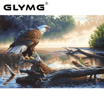 GLymg Vultur Animale Diamant Broderie Mare Pasăre Plină Piața Diamant Pictura Cruciulițe Stras Europene Decor Acasă Imagine