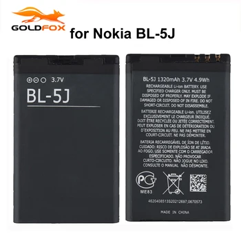 GOLDFOX 1 buc 1320mAh Acumulator BL-5J Pentru Nokia 5230 5233 5800 3020 Lumia 520 525 530 5900 Xpress Music C3 N900 X6 BL5J Baterie
