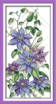 Gratuit Modele de goblenuri Flori Decor Acasă Flori Violet Seturi Pentru Broderie Manual DIY Gherghef goblen Set