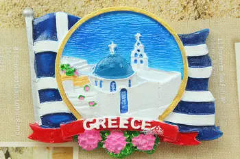 Grecia Santorini Turism Suvenir 3D Rășină Decorative Magnet de Frigider Ambarcațiuni IDEE de CADOU