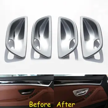GRĂTAR@FUKA Pentru BMW Seria 5 F10 2011-Nou Interior Crom Mânerul Ușii Capacul Castron Trim x4