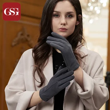 GSG Femei din Piele de Iarnă Mănuși cu un Deget Tricotate Căptușite, Mănuși de Conducere Manual de Cald Moda Doamnelor Mănuși Touch Screen Negru