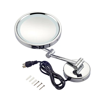 Gurun LED Oglindă de Machiaj - 8 Inch Alamă Cosmetice Oglinda Lupa 10X Montat pe Perete Oglinda baie compact gol M1807D