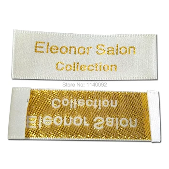 Haine personalizate satin țesute etichete/îmbrăcăminte brodate categorie/de aur, fir de argint guler eticheta/rochie de etichete, tag-uri de 1000 de pc-uri o mulțime
