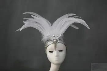 Halloween cosplay model de moda Victoria samba stadiu de dans personalizate lucrate manual din pene de strut headpieces