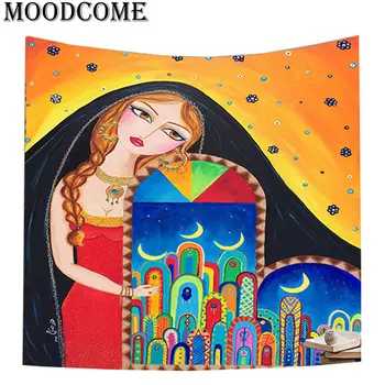 Hamsa mână tapiserie de perete deochi Imprimate Colorate Fatima Agățat de Perete agățat de perete boem tapiserie