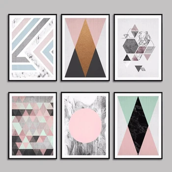 HAOCHU Moderne, Geometrice, Triunghiuri de Munte Panza Pictura Minimalist Forma de Diamant Arta Poster Living Decor Perete Poza