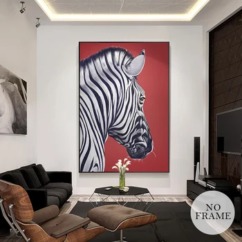 HD Nordic Zebra Panza, Picturi Moderne Pictura Ulei Animale Postere Si Printuri Acasă Derco Arta de Perete Imaginile Pentru Camera de zi