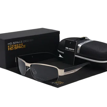 HD.SPAȚIU de Brand Nou de Înaltă Calitate de Metal Dreptunghi Cadru Lentile Polarizate pentru Bărbați ochelari de Soare de Conducere Uv400 Oglindă ochelari de Soare 2017