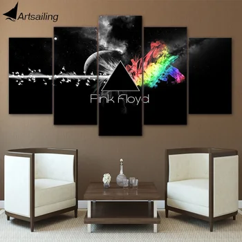 HD tipărite 5 bucată de pânză de artă trupa de muzica rock Pink Floyd Tablouri living decorul camerei postere si printuri transport gratuit ny-6500