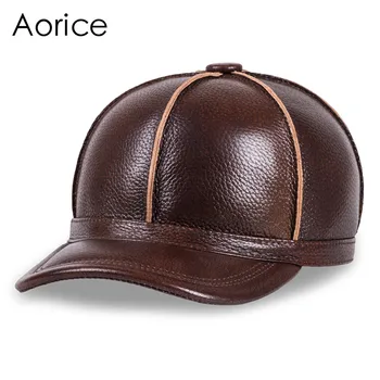HL028 piele naturala barbati baseball capac pălărie nouă de brand pentru bărbați din piele naturală adult solid reglabil palarii/sepci