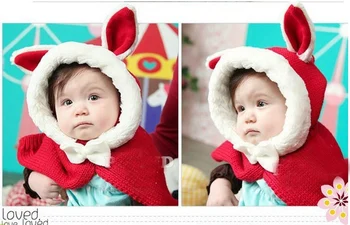 Hot nou toamna copii baby cape bunny model tan/rosu carouri cu gluga pentru copii Haina jachete fetita cape, pelerine de iarnă uza