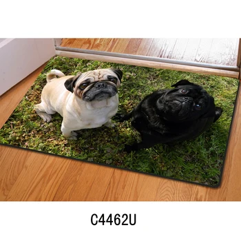 HUGSIDEA Non-alunecare de Acasă Covor pentru Camera de zi Dormitor Bucatarie 3D Creative Animal Pug Câine Model Tapetes Covoare 40*60cm Preș