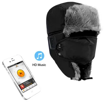Iarna Soft Inteligent Bluetooth V3.0 Cască Cap,Difuzor Microfon,Îngroșa Blana,Handfree Cască Bombardier Pălării,Mai Cald Fata Si Ureche