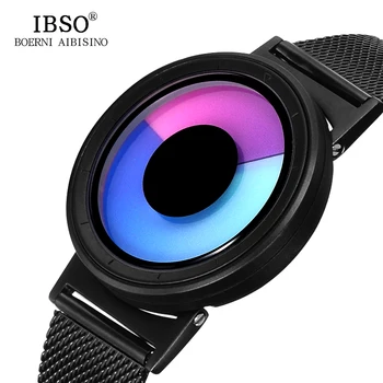 IBSO Brand de Moda Mens Ceasuri 2018 Plasă din Oțel Inoxidabil Curea 5 Culoare Ceas Sport Barbati de Culoare Creative schimba Cuarț Ceas de mână