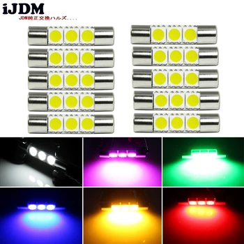 IJDM Mașină de Iluminat Interior 3-SMD 29mm 6614 LED-uri Becuri de schimb Pentru Masina de Camion SUV Parasolar Răstoarnă Oglindă Lumini,alb, rosu