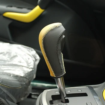 Incalzite din Piele Nappa butonul de schimbare capac Pentru Ford Fiesta, Ecosport LA mașină capacul schimbătorului de viteze din piele Naturala