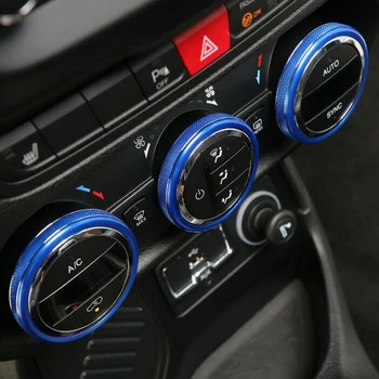 Inel Cadru Surround Aer condiționat Transforma Comutator Difuzor Radio Priză Accesorii de Interior din Aluminiu Pentru Jeep Renegade 3PCS/SET