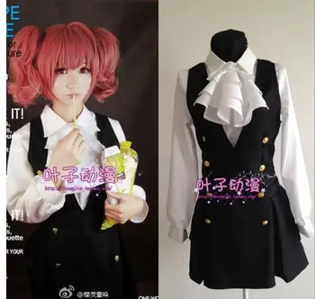 Inu x Boku SS Shirakiin Ririchiyo Cosplay Costum Lolita Școală Unifrom Rochie + Camasa + Cravata + Șosete