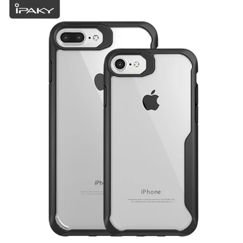 IPAKY Grele Clar de Caz Pentru iPhone 7 si 7 Plus Flexibil Bara de protecție Transparent Înapoi Caz Acoperire Pentru iPhone 7 Plus Cristal Caz