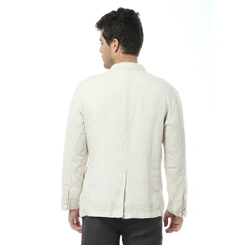 Italia brand sacou alb bărbați primăvară maneca lunga lenjerie barbati jacheta de in pur îmbrăcăminte de modă jachete barbati casual jaqueta masculina