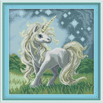 Iubire veșnică Frumos unicorn Chineză cruciulițe kituri de bumbac Ecologic ștampilată 14CT 11CT DIY cadou de anul nou decoratiuni