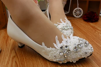Ivory pantofi de nunta femeie HS017 dantelă flori de lux, cristal, pietre mirese pantofi doamna de sex feminin pantofi de mireasa, domnisoara de onoare