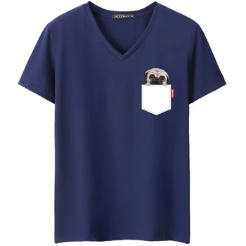 JALEEMAN vara T-shirt nou 2018 V Gatului Maneca Scurta din Bumbac imprimare Animale tricou Barbati Tricouri Homme Camisetas Hombre s-5xl