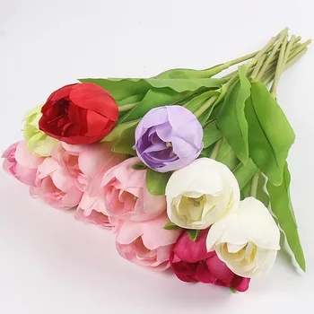 JAROWN Artificiale Lalea, Flori Matase Flori False Colorate Simulare de Flori Pentru Nunta Petrecere Acasă Accesoriu Decor