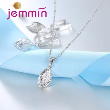 Jemmin Simplu Femei Cravată Nunta Pandantive & Coliere De Argint 925 Cu Opal Colier Pentru Mirese Cu Stras