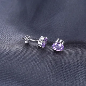 JewelryPalace Oval 1.4 ct Violet Ametist Piatra Cercei Stud Pur 925 de Bijuterii de Argint Partid Clasic Cercel