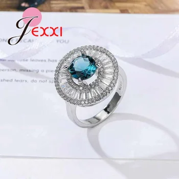 JEXXI de Înaltă Calitate, Simplu, Elegant Argint 925 Austian Cristal Inel Pentru Femei Accesoriu de Nunta Cubic Zirconia Inel de Partid