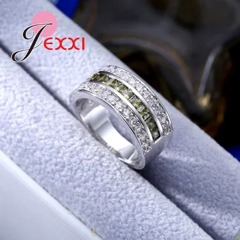 JEXXI Fierbinte Design Unic, Simplu, Clar Micro CZ de Logodna Inele Pentru Femei Și Bărbați S925 Ștampilată de Argint Inel