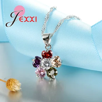 JEXXI Romantic Inima Cubic Zircon Cristal Nunta Seturi de Bijuterii Pentru Mireasa Moda Pandantiv Colier Hoop Cercei Seturi Pentru Femei