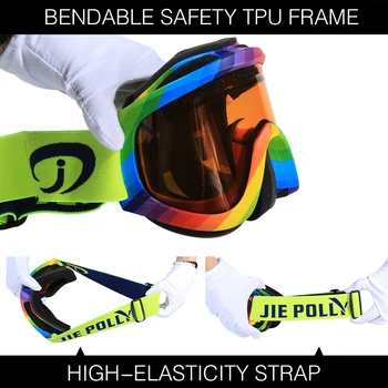 Jiepolly Snowboard, Snowmobil Profesionale Ochelari de Schi Anti Ceață Anit-UV Ochelari de Schi Motocicleta Ochelari de protecție, Cască, Ochelari