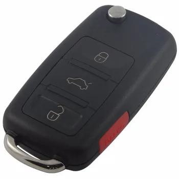 Jingyuqin 5pcs/lot Flip Key Remote Shell se potrivesc pentru VW Touareg 3+ 1 4 Butoane Briceag Caz Flip Fob