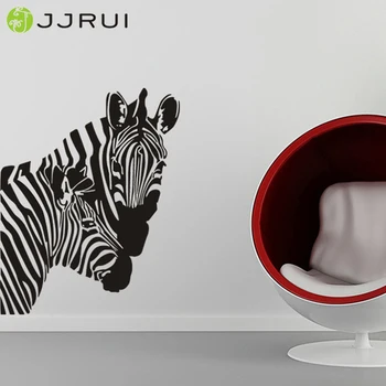 JJRUI Transport Gratuit Decor Acasă Pereche Africane Zebra Mama Copilului Vinil Autocolante de Perete Decalcomanii de Perete 22.8x28.7in