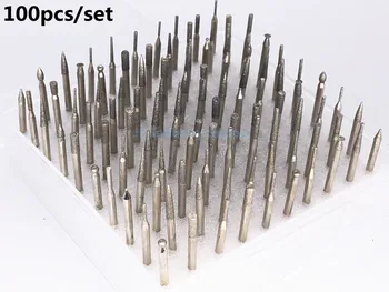 Jrealmer 100buc/set de Diamant de slefuire de bavuri 1.0-3.5 mm montat puncte Instrument Rotativ Gravura Gravura instrumente Abrazive