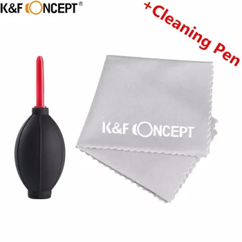 K&F CONCEPT 3 in 1 Camera de Curățare Obiectiv Kit Perii+Curățare Pen+Pânză de Curățare pentru Lentile de aparat de Fotografiat si Filtre Senzor Ecran LCD