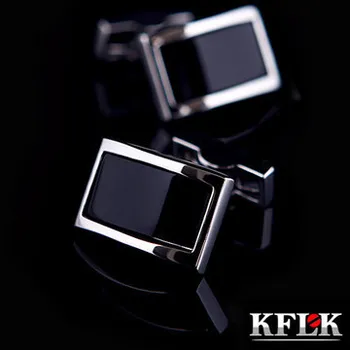 KFLK Bijuterii butoni camasa pentru barbati Brand Negru Manșetă link-ul de Moda Butonul de Înaltă Calitate de Nunta de Lux Mire de sex Masculin Transport Gratuit